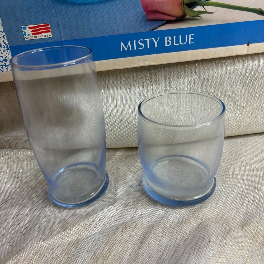 Libbey Prime Time 24 PC Misty Blue Glassware Set 8 Rocks 8 Beverage 8 Cooler